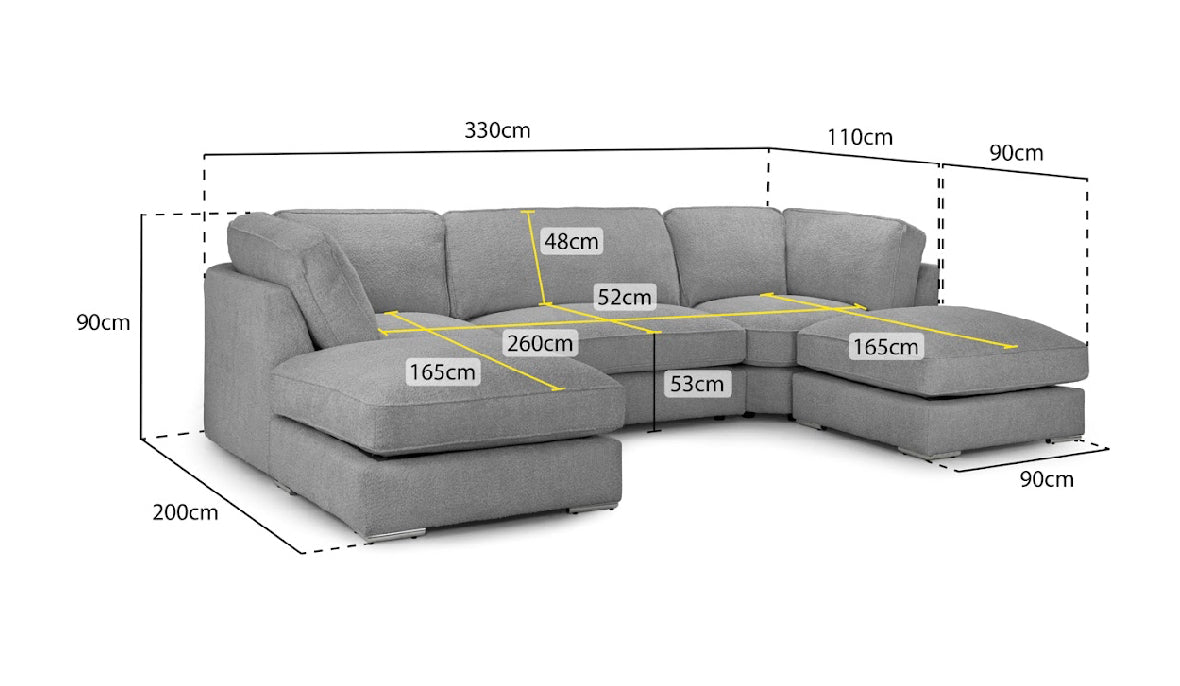 INGA U SHAPE CORNER FULLBACK SOFA