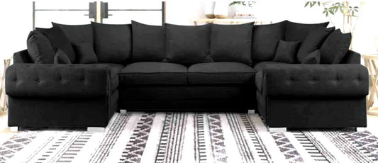 VERONA BLACK U SHAPE SOFA