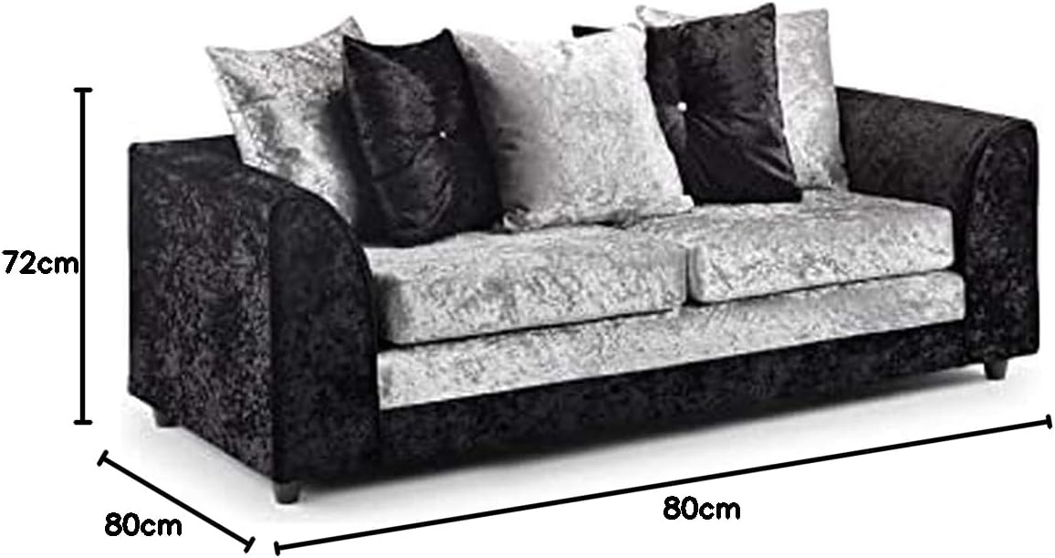 DYLAN CRUSHED VELVET 3+2 SEATER SOFA